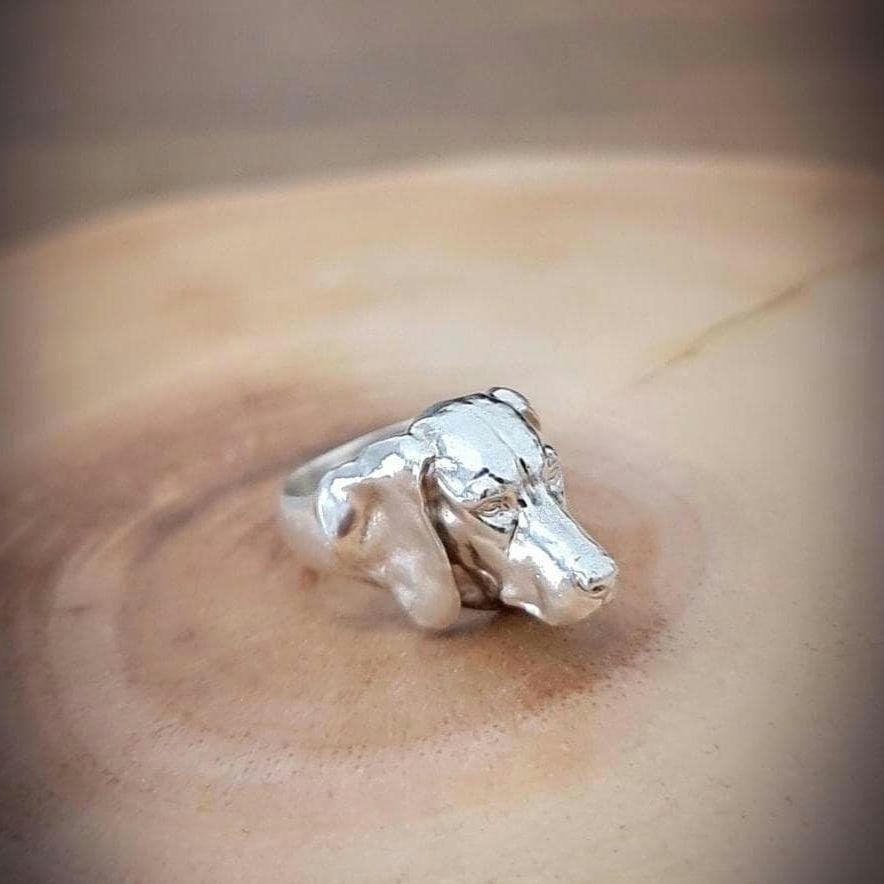 Handmade 925 Silver Hungarian Vizsla Dog Ring: Animal Lover Gift