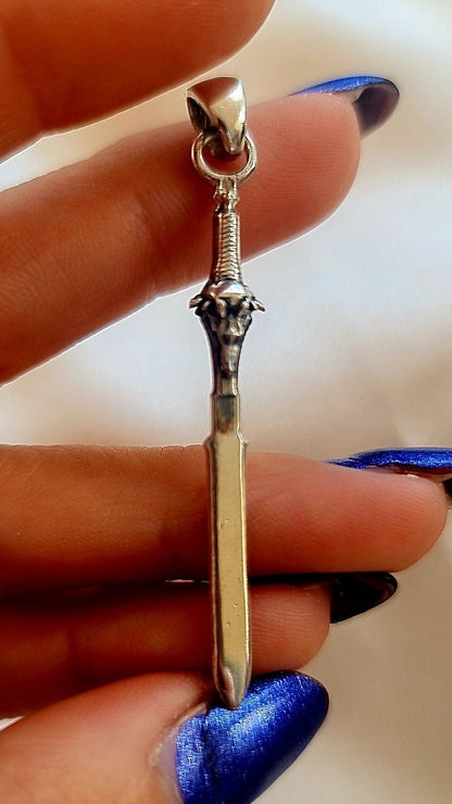 Handmade Sterling Silver Anduin Lothar Sword Pendant - Warcraft Jewelry