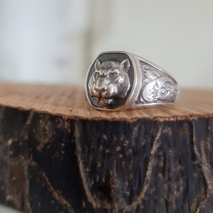 Handmade Tiger Ring: Sterling Silver Gothic Animal Jewelry
