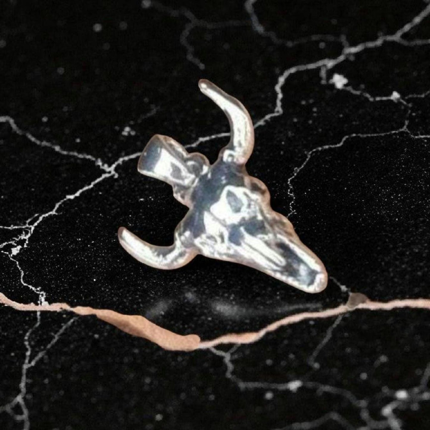 Handmade Buffalo Skull 925 Silver Necklace: Gothic Western Jewelry