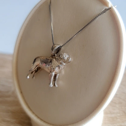 Handmade St. Bernard Silver Pendant: Dog Lover Gift