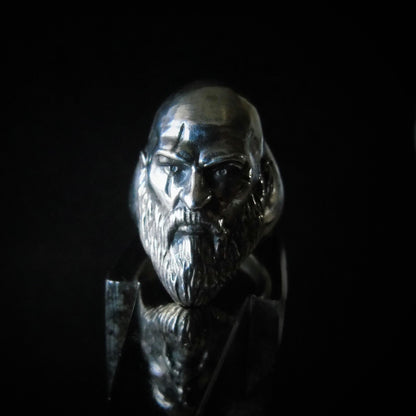 Handmade Kratos Ring: 925 Sterling Silver God of War, Gothic Gamer Jewelry