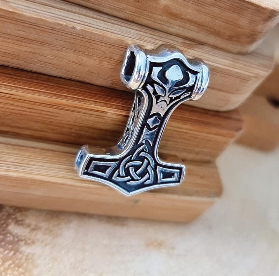 Sterling Silver Thor's Hammer Necklace: Handmade Mjolnir Pendant