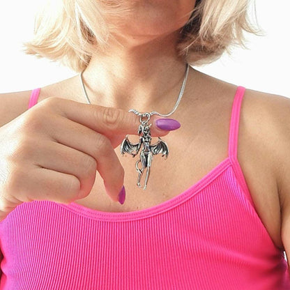 Devil Batgirl Necklace -Cosplay anime girl Batgirl-Batwoman- Batman whimsical