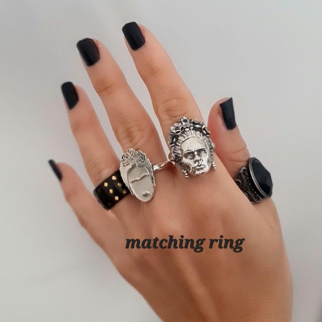 Sterling Silver Frida Kahlo Necklace: Mexican Painter Miniature Portrait