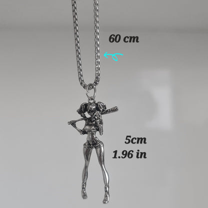 Baseball Girl  Necklace  Casual Fashion , anime,  retro Baseball jewellery