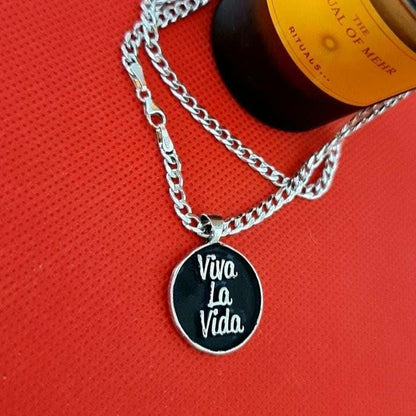 Viva la Vida Sterling Silver Pendant: Frida Kahlo Inspired