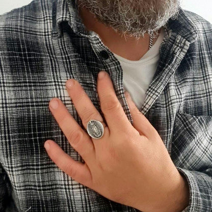 Handmade Sterling Silver Santa Muerte Ring: Gothic Mexican Jewelry