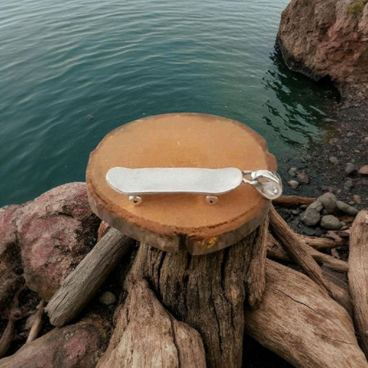 Handmade Sterling Silver Skateboard Pendant: Gift for Skater