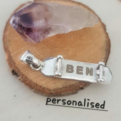 Handmade Sterling Silver Skateboard Pendant: Gift for Skater