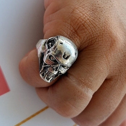 Handmade Sterling Silver T-800 Skull Ring: Terminator Fan Jewelry