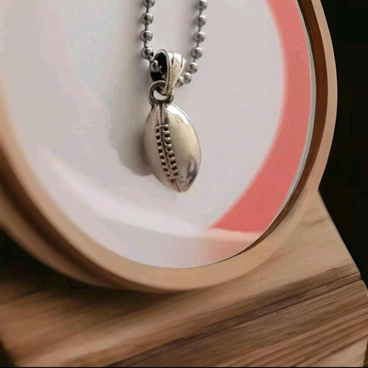 Handmade Sterling Silver Rugby Ball Pendant: Sports Gift