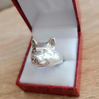 Handmade 925 Sterling Silver Shiba Inu Ring: Dog Lover Jewelry