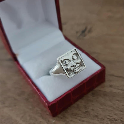 Handmade Sterling Silver Square Face Ring: Minimalist Design