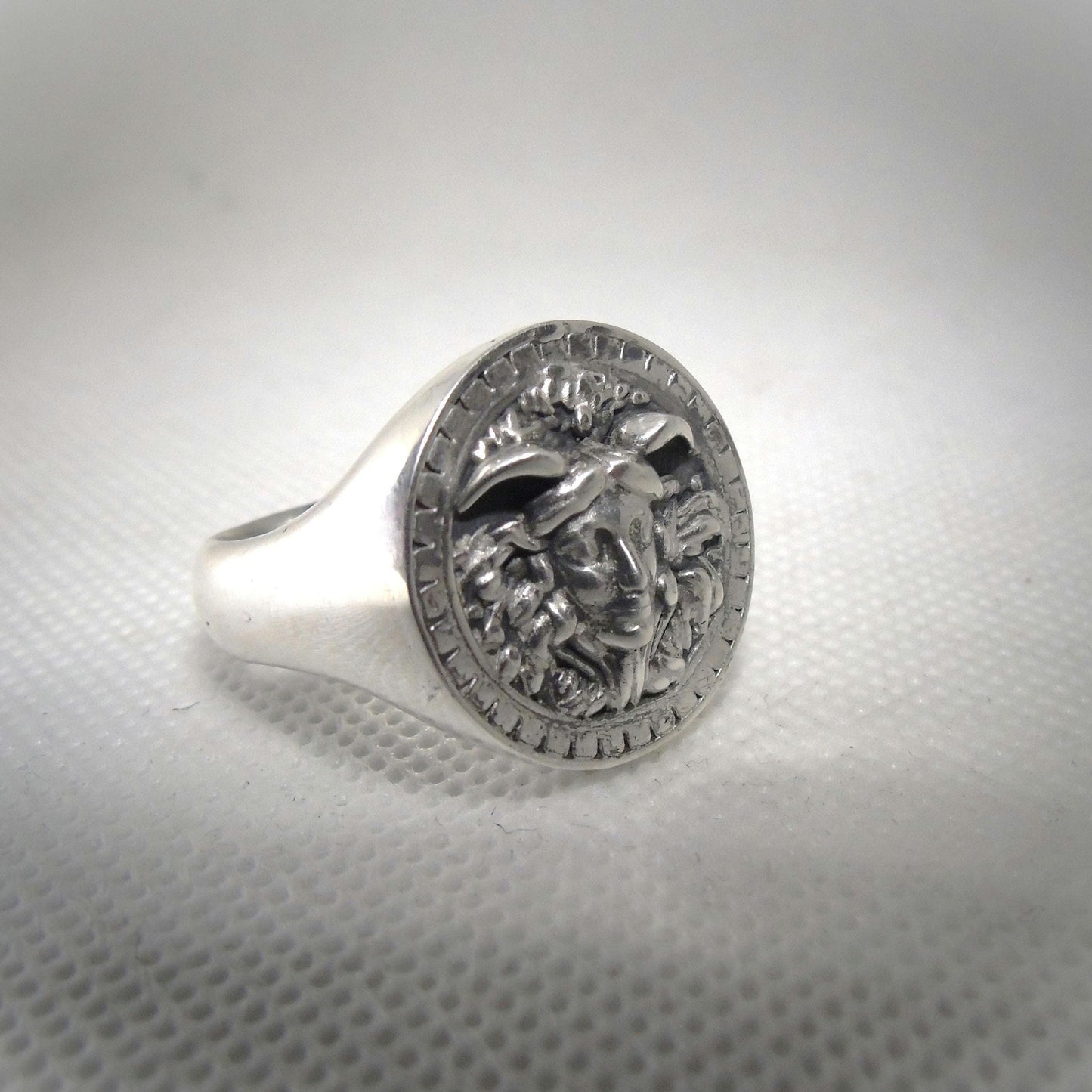 Handmade Sterling Silver Medusa Ring: Gothic Jewelry