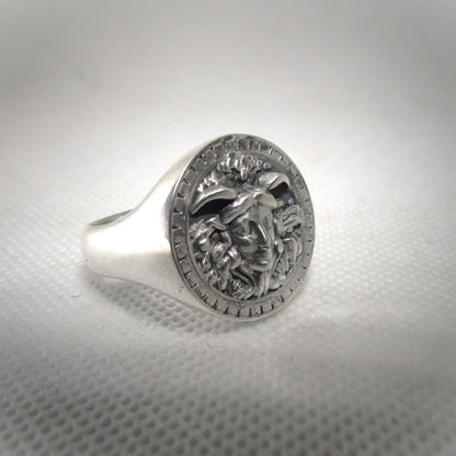 Handmade Sterling Silver Medusa Ring: Gothic Jewelry