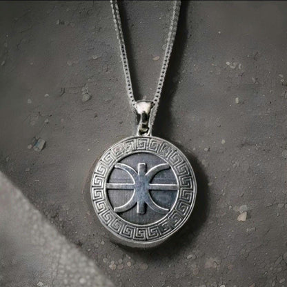 Delphic Epsilon Pendant - Authentic Greek Symbol - Handmade 925 Silver -