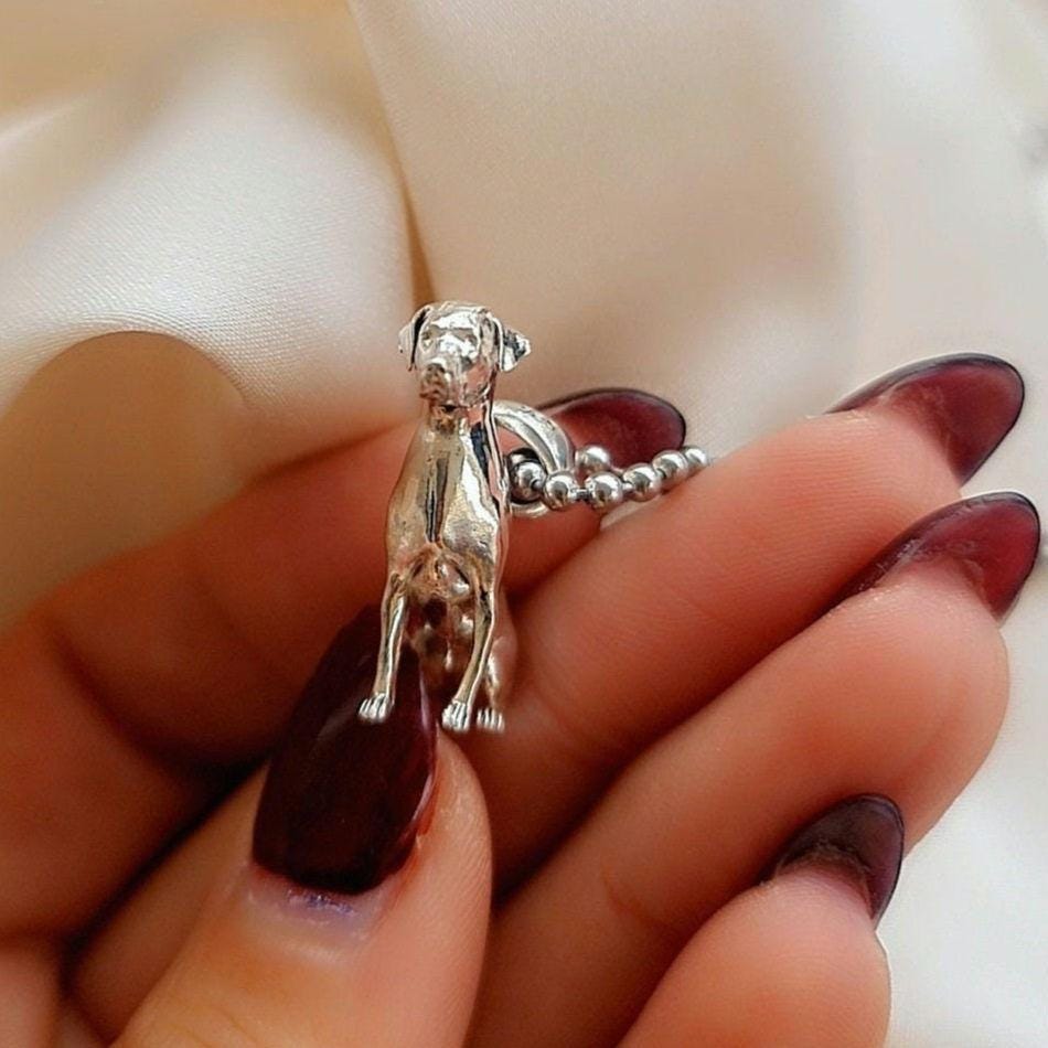 Handmade Labrador Retriever Pendant: Minimalist Sterling Silver Dog Silhouette