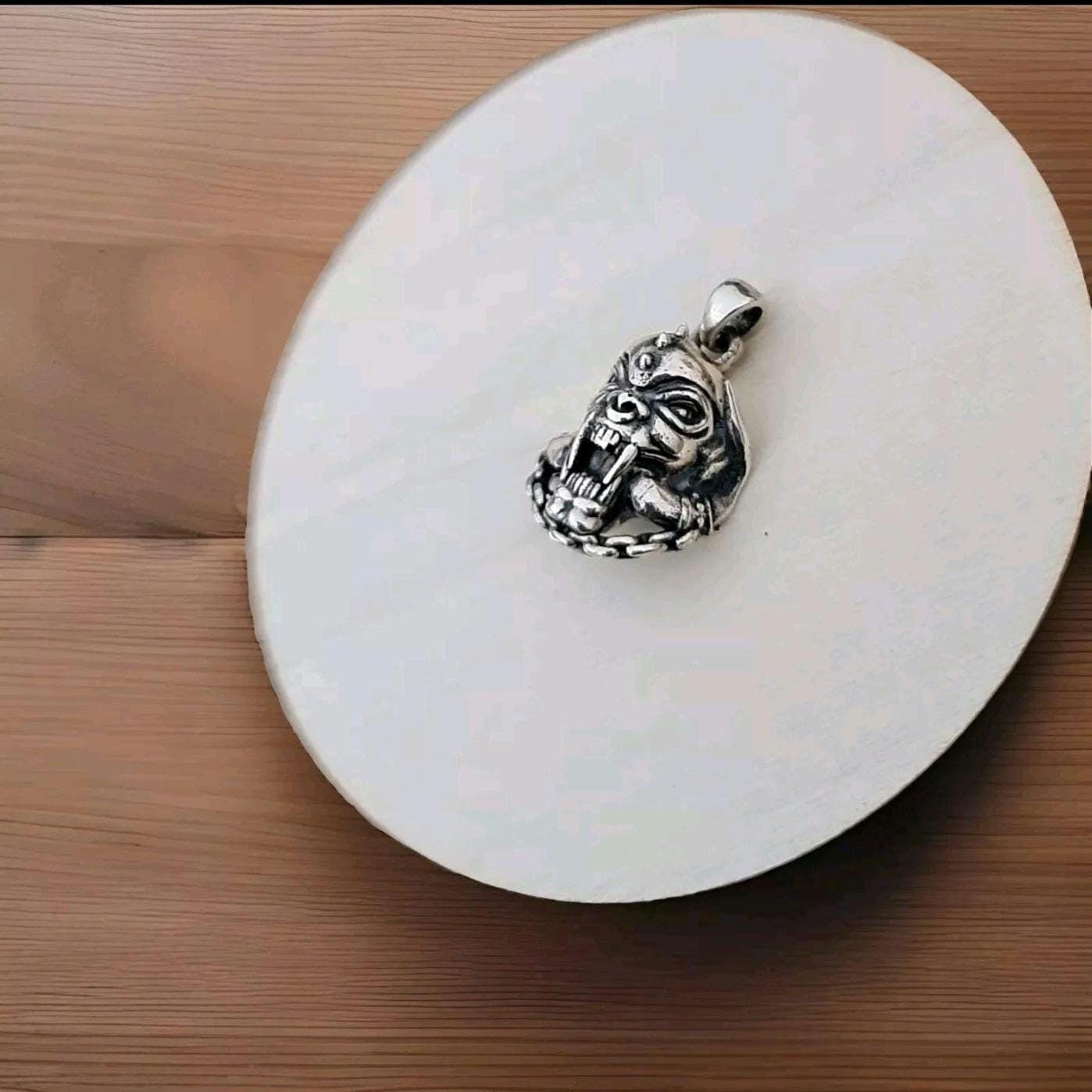 Motorhead Snaggletooth War Pig Pendant-  Sterling Silver-Heavy Duty Design for the Ultimate Rockstar