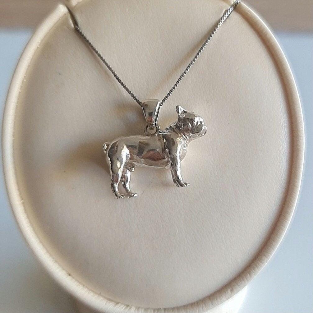 Handmade 925 Silver French Bulldog Pendant Necklace: Dog Lover Gift