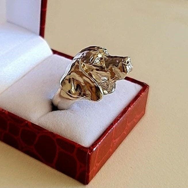 Handmade 925 Silver Hungarian Vizsla Dog Ring: Animal Lover Gift