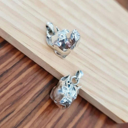 Handmade Sterling Silver Pitbull Pendant: Bold Dog Lover Gift