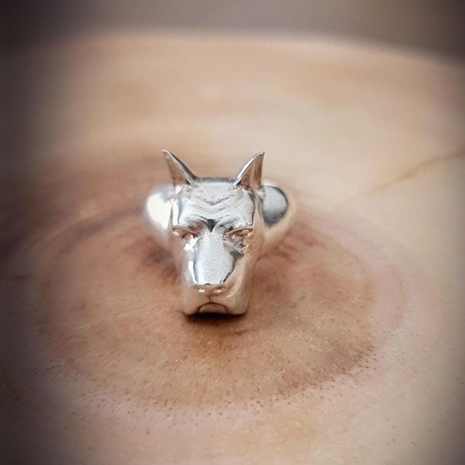 Handmade Great Dane Statement Ring - Intricate Breed Representation - Solid 925 Silver Construction - Perfect for Dog Enthusiasts