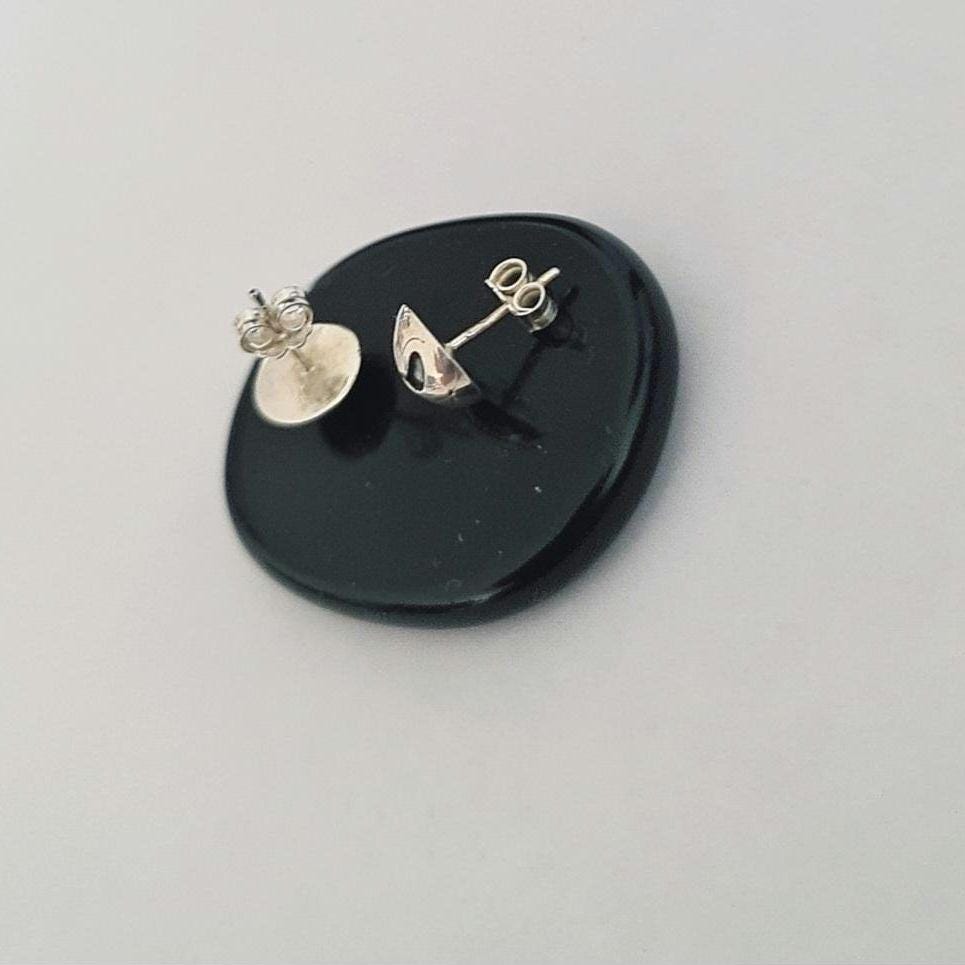 Handmade Sterling Silver Jack Skull Stud Earrings: Gothic Halloween Jewelry