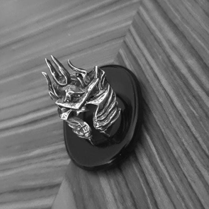 Handmade Sterling Silver Lich King Helmet Ring - Warcraft Inspired