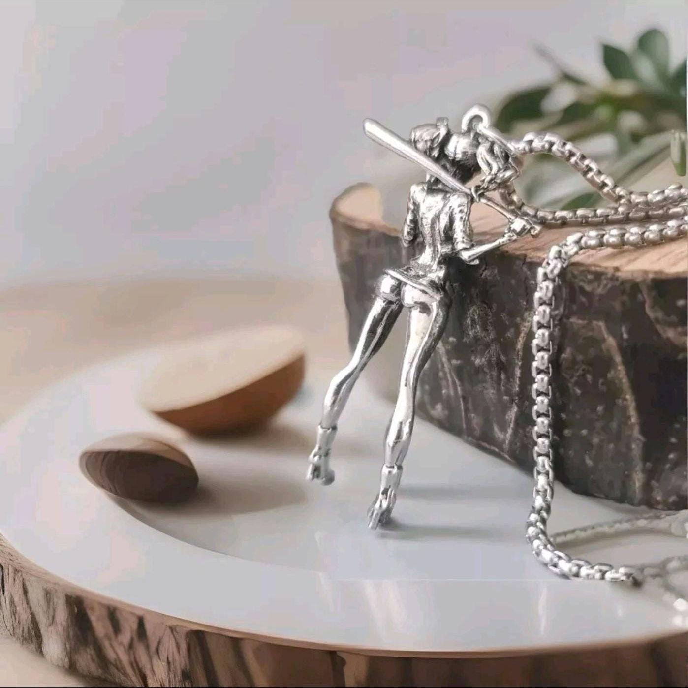 Baseball Girl  Necklace  Casual Fashion , anime,  retro Baseball jewellery