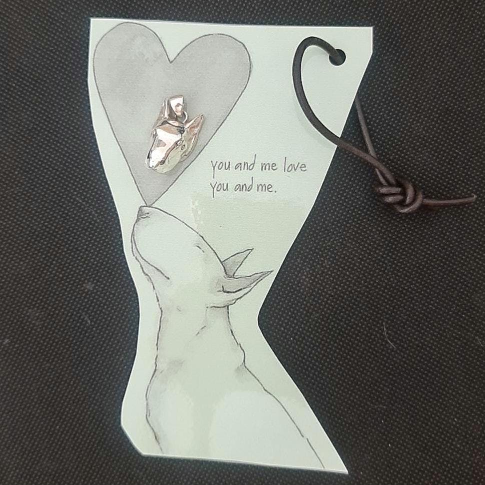 Handmade 925 Silver English Bull Terrier Pendant: Dog Lover Jewelry