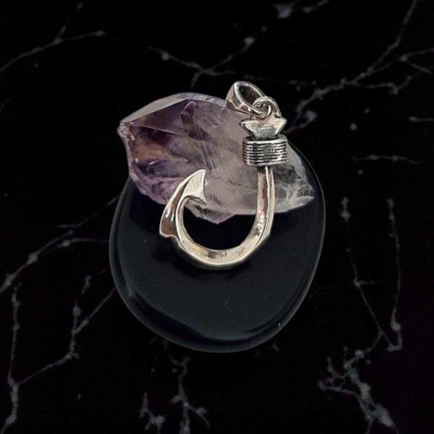 Sterling Silver Hawaiian Fish Hook Pendant: Makau Necklace Charm