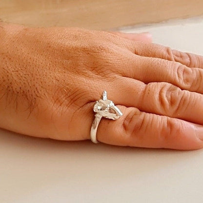 Detailed Bull Terrier Dog Band Ring 925 - Sterling Silver Handmade Animal Jewelry  -