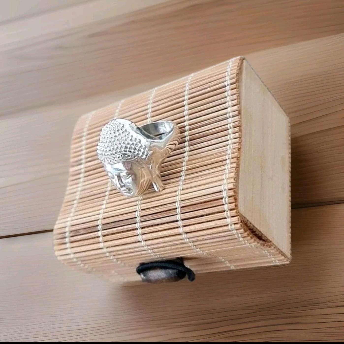 Handmade Silver Buddha Head Ring: Boho Hippie Jewelry