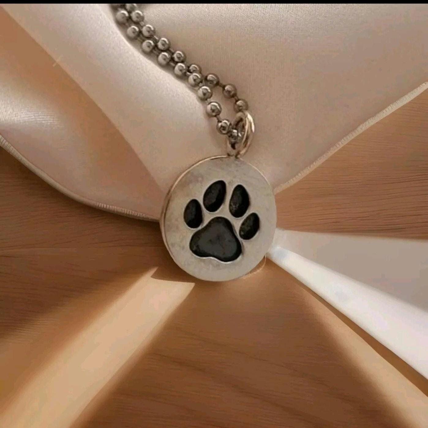 Handmade Sterling Silver Dog Paw Print Pendant - Minimalist Necklace