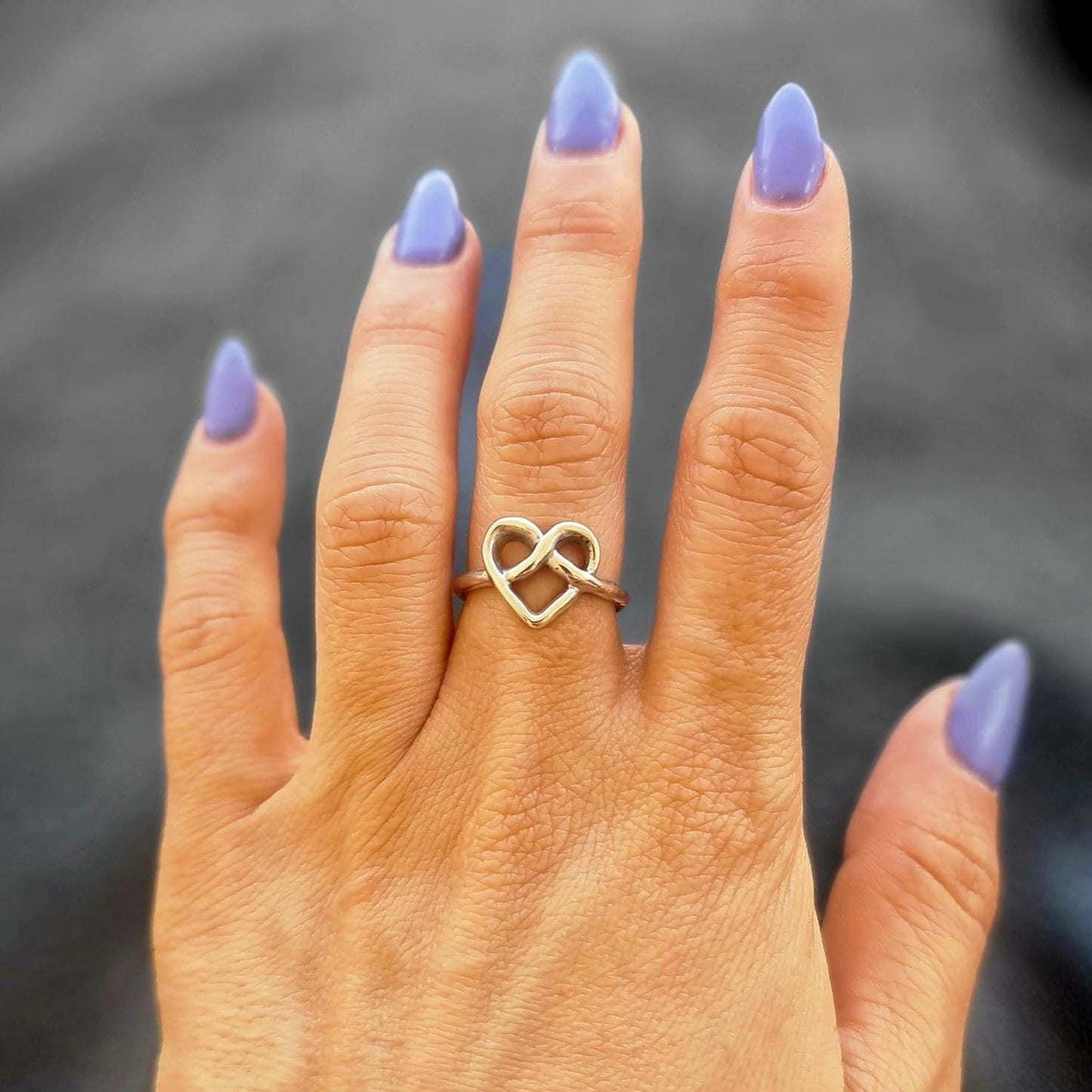 Handmade Sterling Silver Heart Knot Ring: Minimalist Love Jewelry