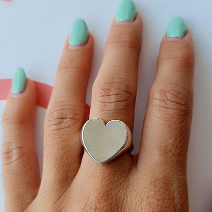Handmade Sterling Silver Heart Ring: Minimalistic design