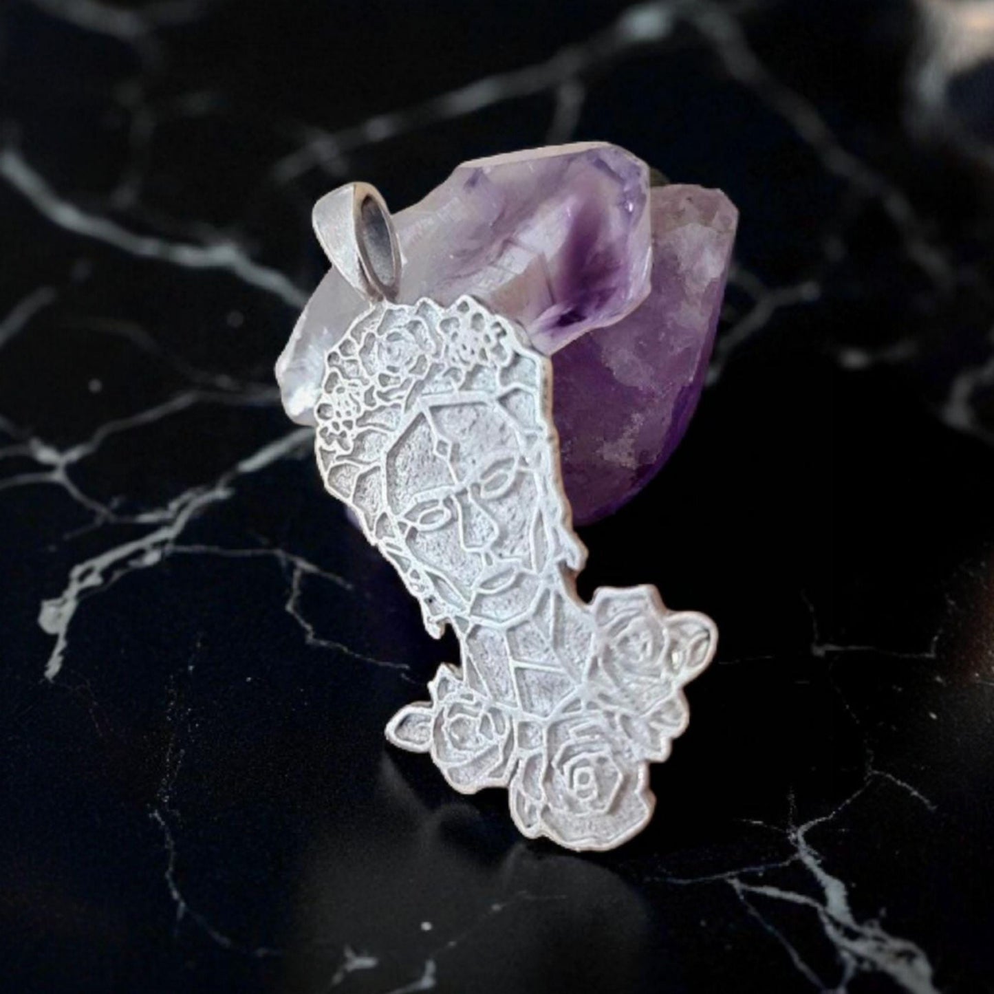 Frida Kahlo Pendant: 925 Sterling Silver Artistic Necklace