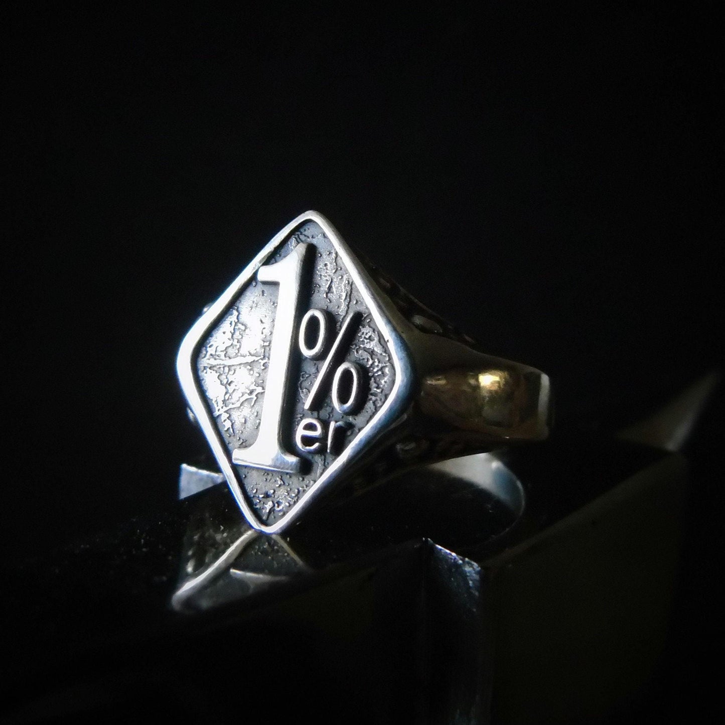 Motorbike Ring in Sterling Silver 1%er - Uniquely Designed Biker Jewelry - Bold & Daring Gift for Outlaws -