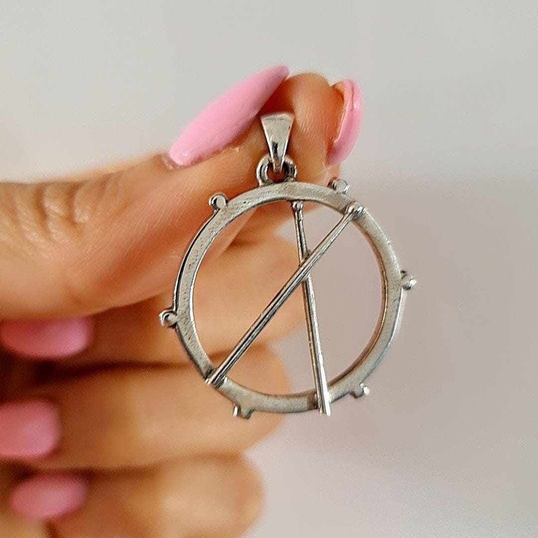 Handmade Sterling Silver Drum Pendant: Rockstar Musician Gift