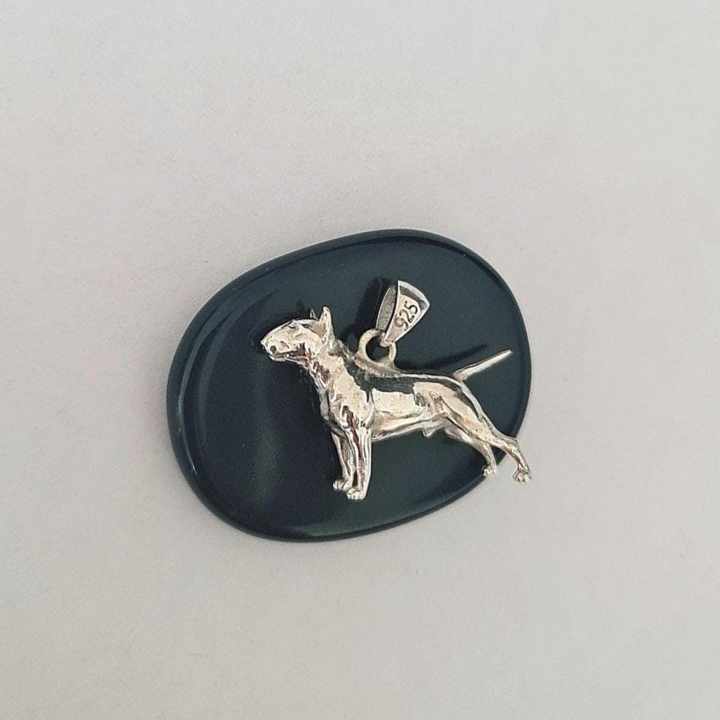 English bull Terrier figurine Pendant  anatomically accurate - Gift for bully Lovers-Solid Sterling Silver