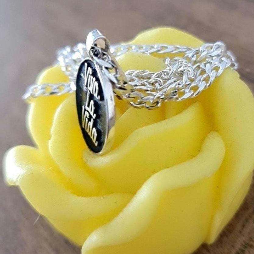 Viva la Vida Sterling Silver Pendant: Frida Kahlo Inspired