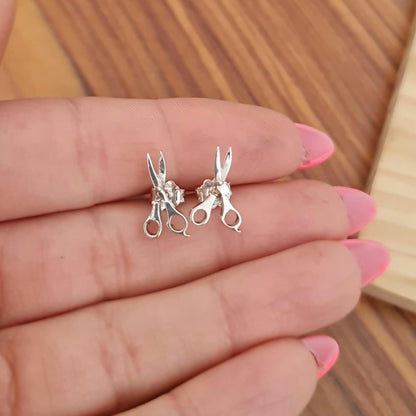 Scissors Stud Earrings - trendy earrings for barber, hairdresser sterling silver