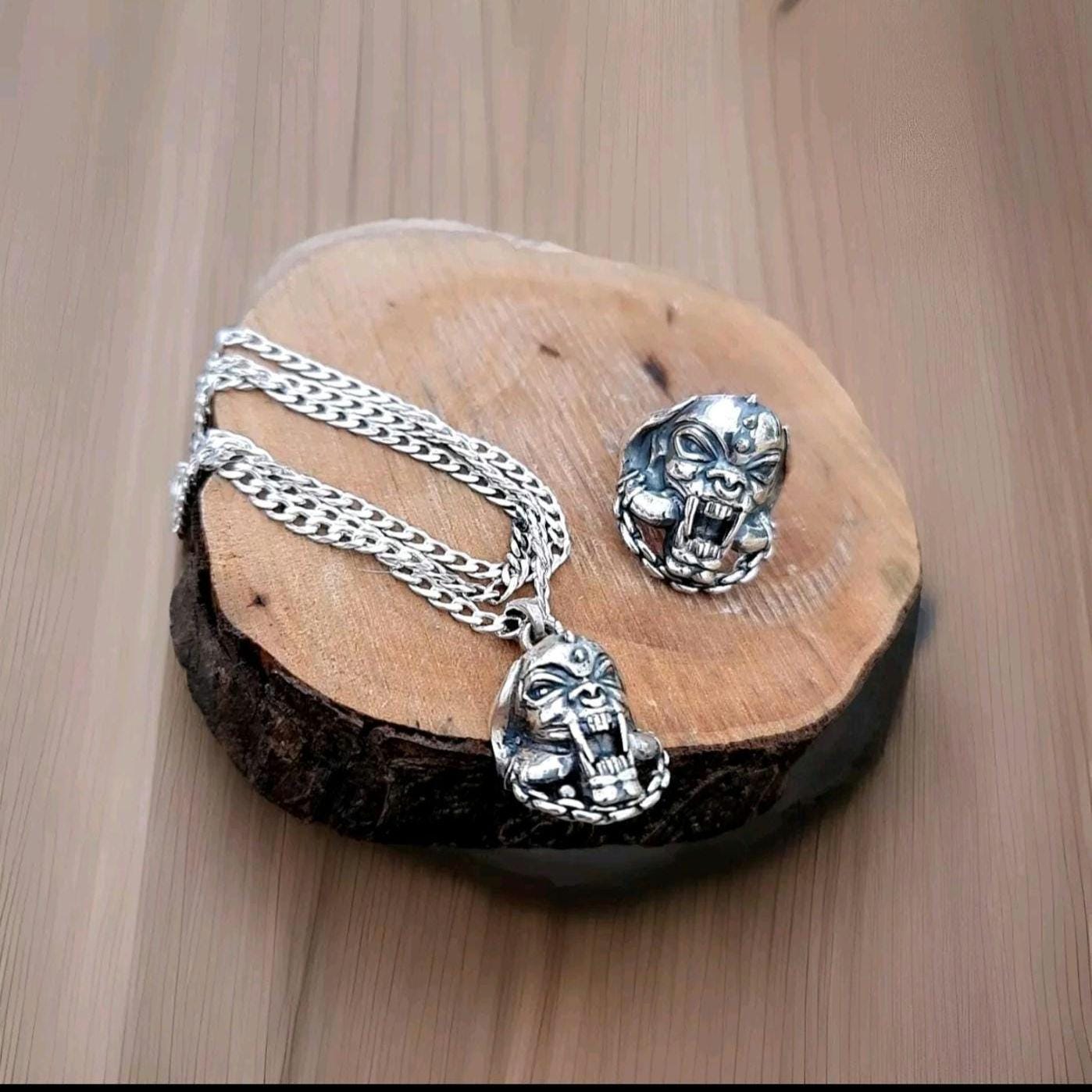 Motorhead Snaggletooth War Pig Pendant-  Sterling Silver-Heavy Duty Design for the Ultimate Rockstar