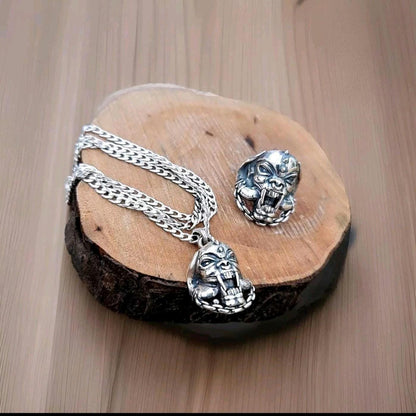 Motorhead Snaggletooth War Pig Pendant-  Sterling Silver-Heavy Duty Design for the Ultimate Rockstar