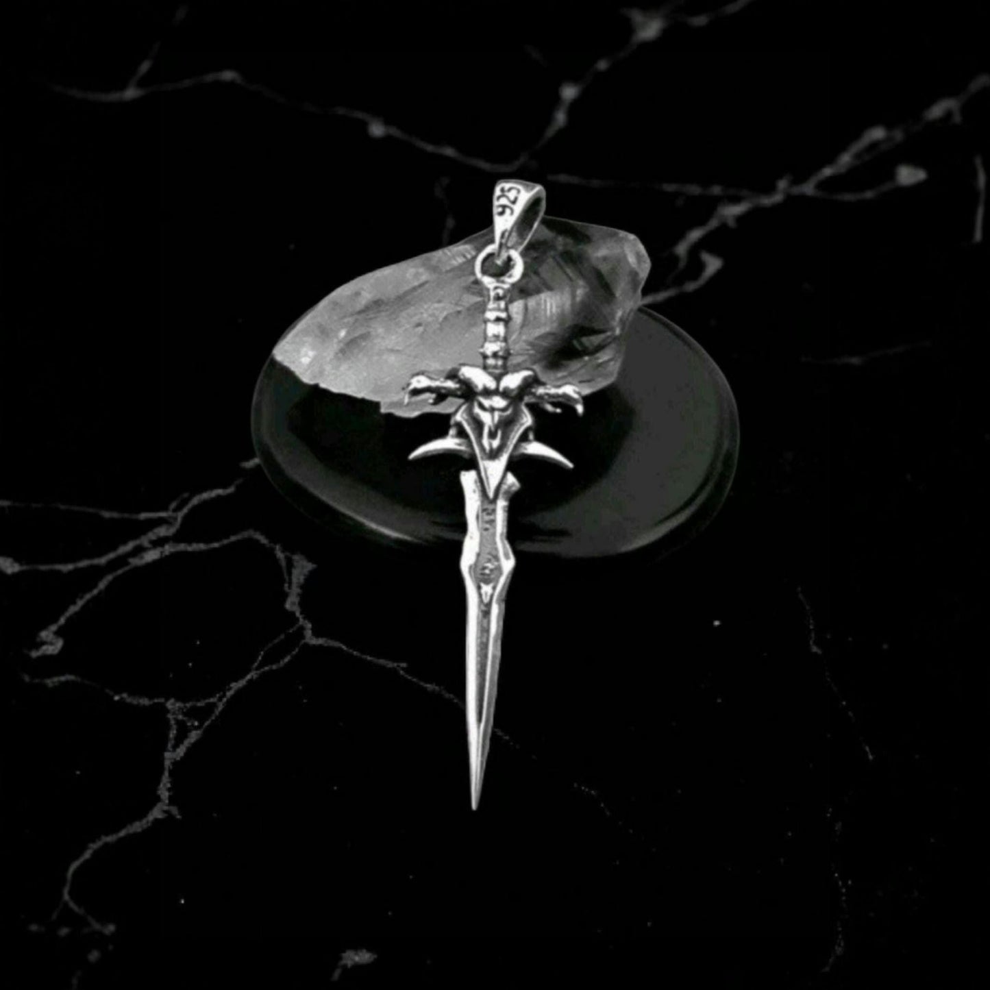 Frostmourne Sword Pendant , Wow, World of Warcraft  , Lich King,  Handmade 925 Sterling Silver