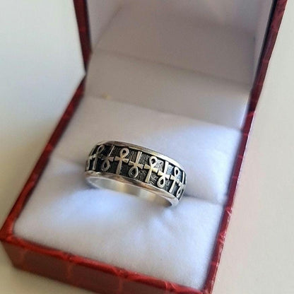 Handmade Sterling Silver Ankh Ring: Egyptian Key of Life Symbol