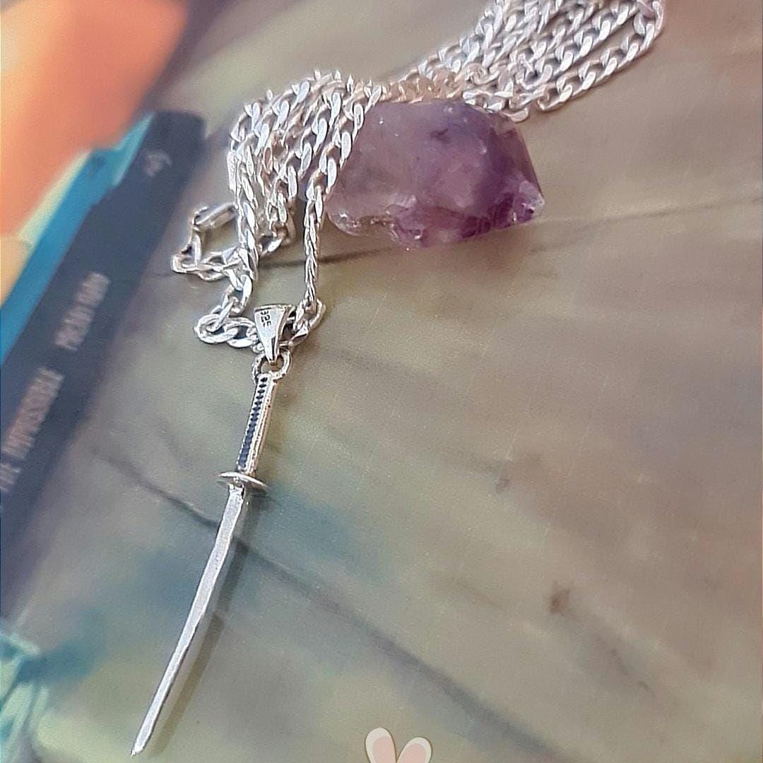 Handmade Sterling Silver Katana Pendant: Japanese Samurai Sword Necklace