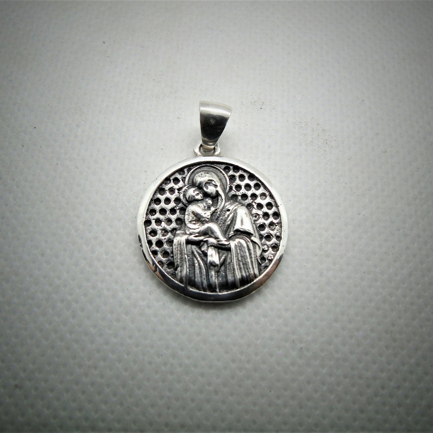 Handmade Sterling Silver Virgin Mary Pendant: Religious Icon
