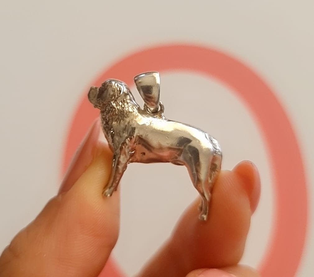 Handmade St. Bernard Silver Pendant: Dog Lover Gift
